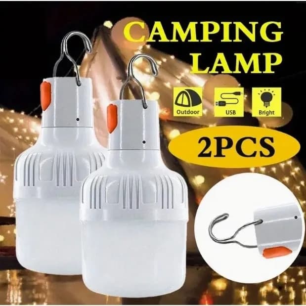 Kit 2/4 Lampião LED USB Recarregável: Ideal para Camping, Pesca e Emergências, Portátil, Impermeável e Bateria de Longa