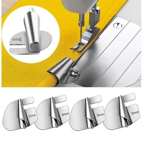 Conjunto de 4 peças de calcador de bainha, calcador de bainha de costura
