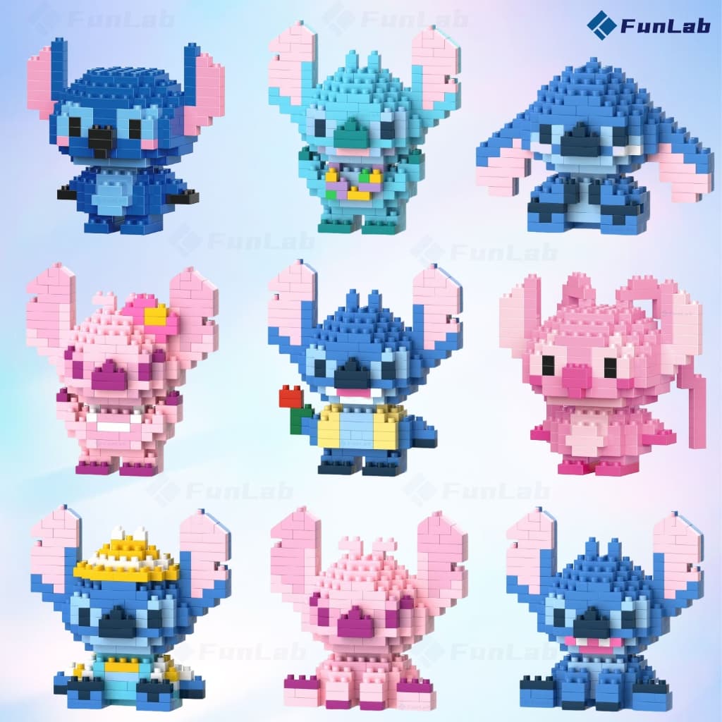 Kit Mini Blocos de Montar Stitch Criativo Brinquedo DIY Personagem Fofo Presente de Natal