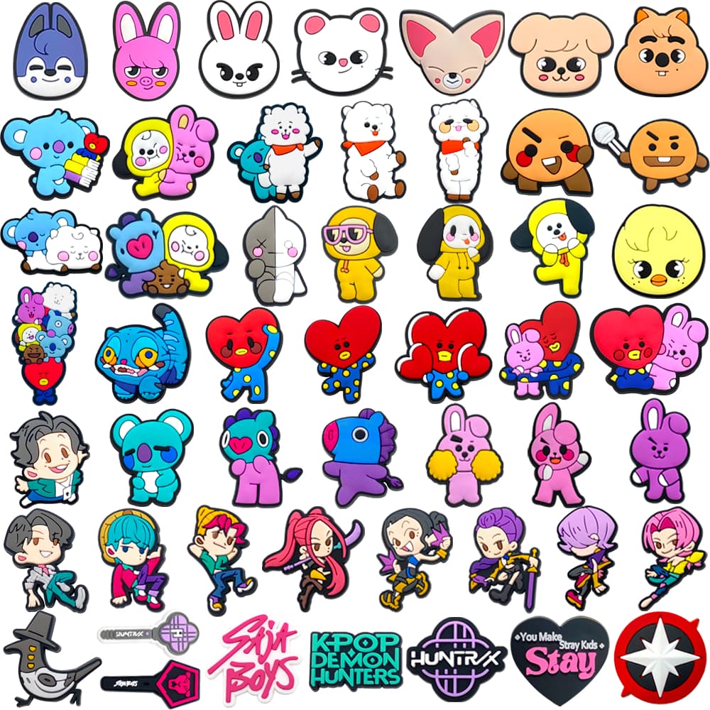 Coreano Menino E Menina Grupo Ídolos MEIDJ Sapato Encantos Sandálias Pingente Botão Tamanco Pinos Presentes Para Fãs