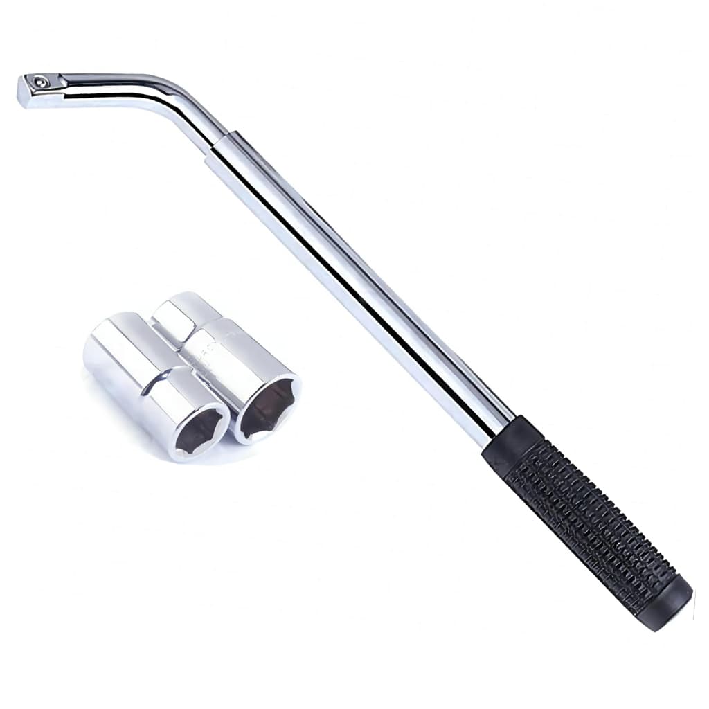 Chave de roda ajustável 4 em 1 (chave inglesa) com dois adaptadores intercambiáveis