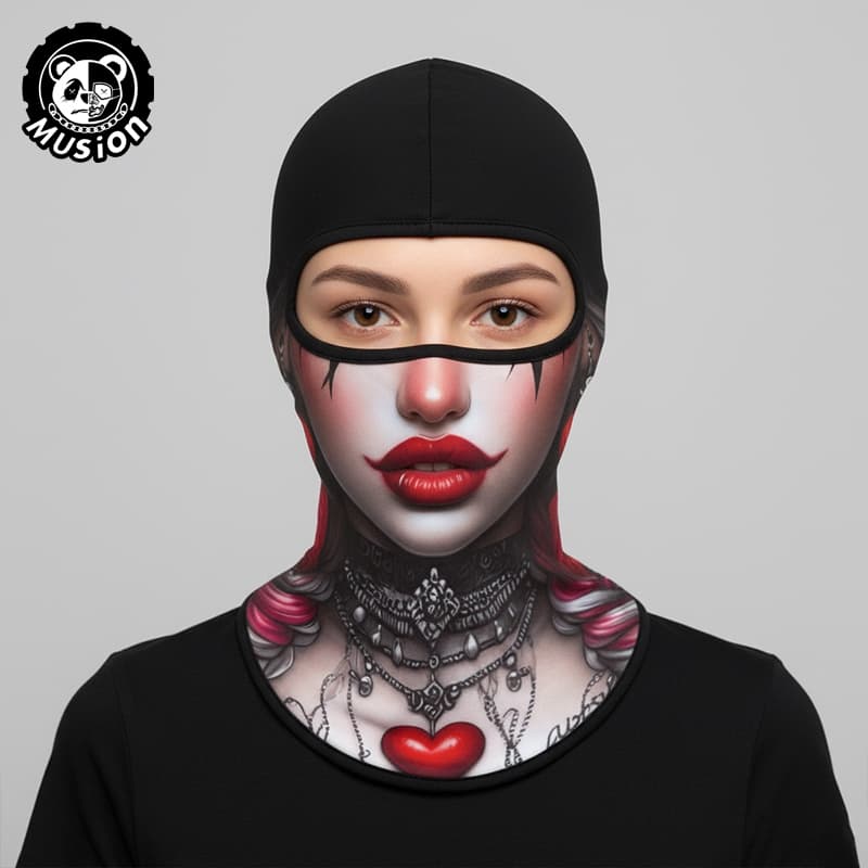 Musion Joker Temático Rosto Cheio Balaclava Respirável Cabeça Pescoço Cachecol Capuz Bandana Perfeito Para Ciclismo Esqu