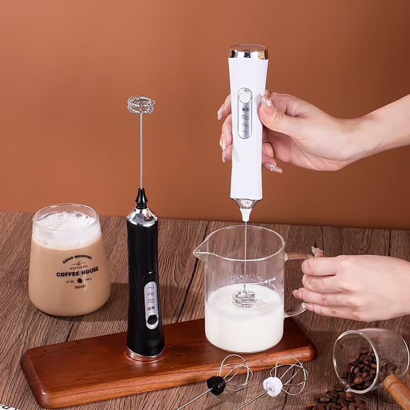 Batedor Misturador Mixer Elétrico para Bebidas Leite Café Clara de Ovo 2 em 1