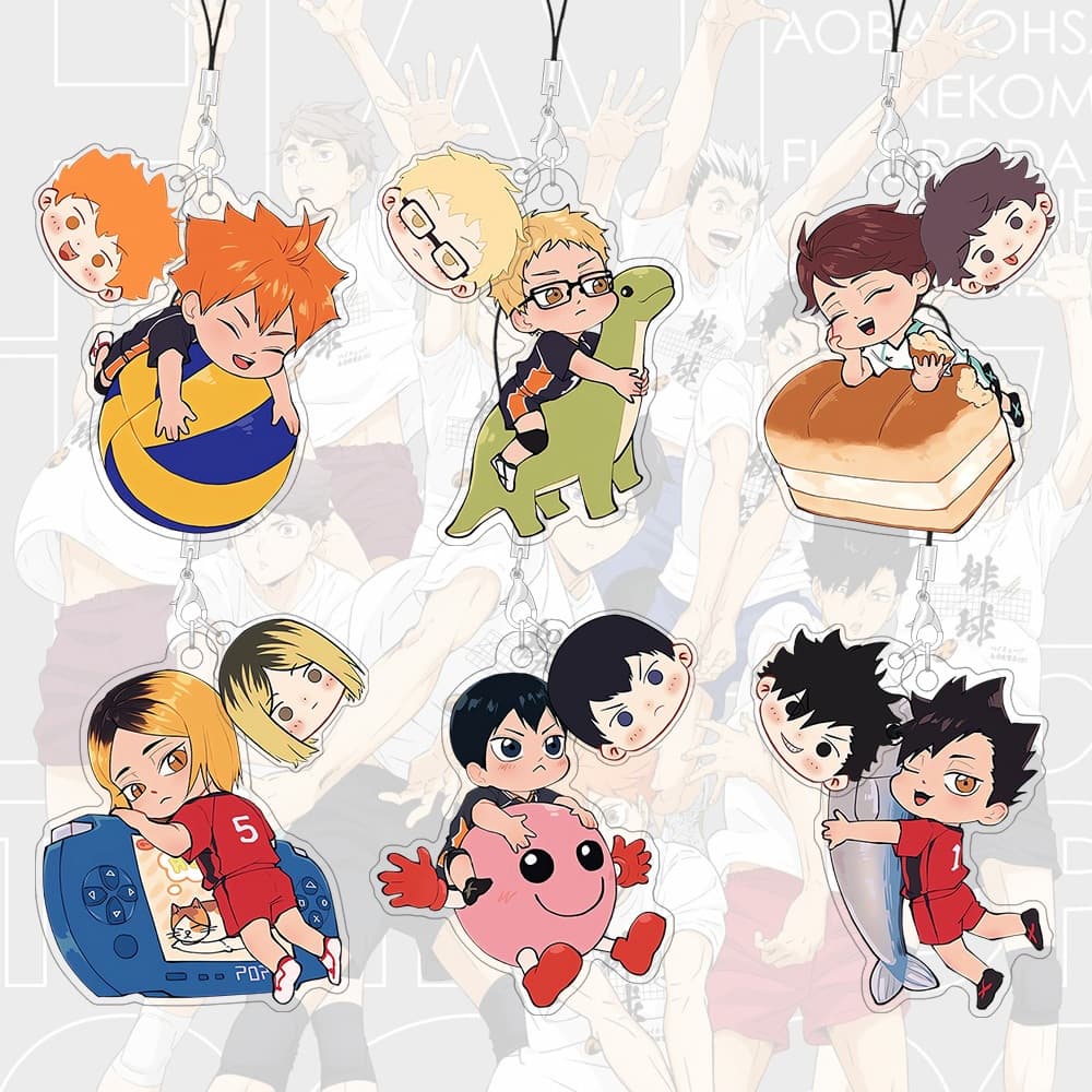 Correias De Telefone Haikyu Hinata Tsukishima Kei Amine Sacos Bonitos Decorativos Mochila Pequeno Pingente 55mm Colhedor