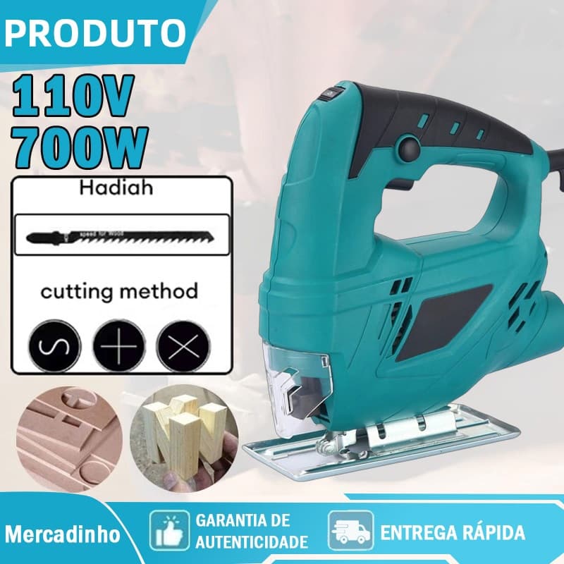 Serra Tico Tico 700w 3900rpm Uso Profissional Base Ajustável com serra