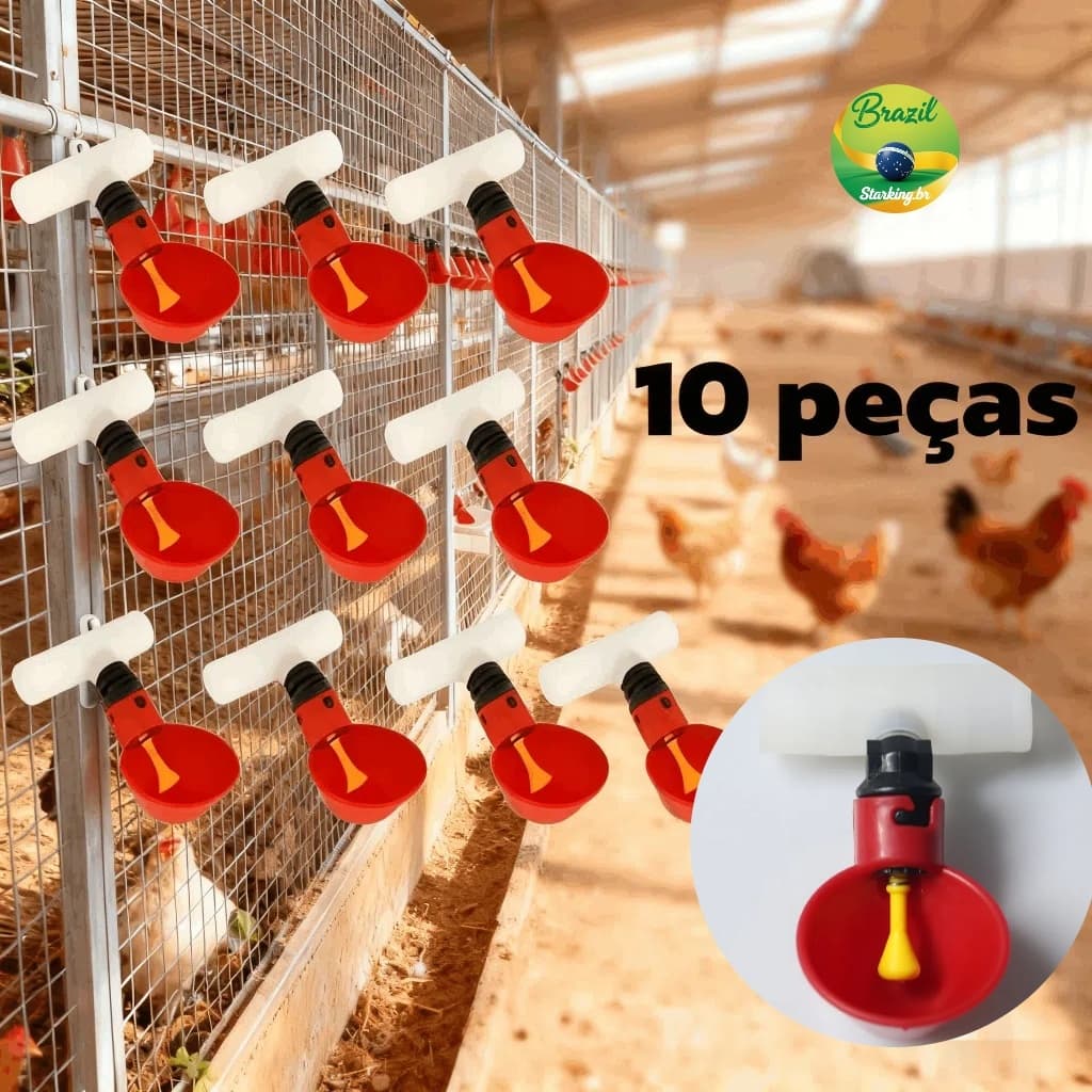 Kit 10 bebedouro automático copinho copo para aves
