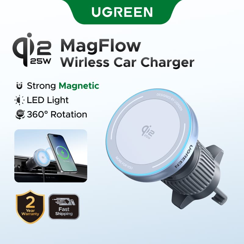 Carregador Magnético Sem Fio Para Carro Qi2 À Prova D'água UGREEN 25W Max Compatível Com Série IP