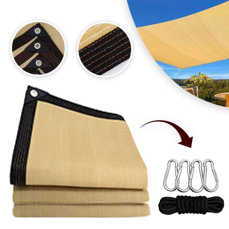 Amarelo/castanho Tela Sombreamento 98% para Garagem e Piscina, Proteção UV e Instalação Rápida Vários tamanhos