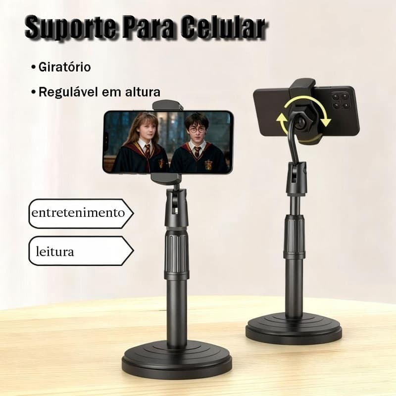 Suporte Para Telefone Celular De Rotação de 360° Com Altura Ajustável Suporte de Mesa Universal​