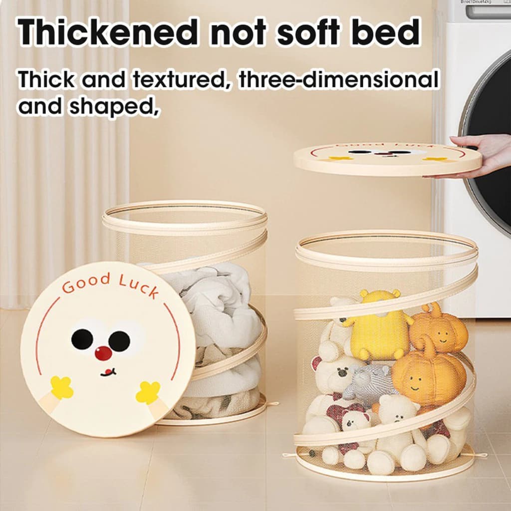 Cesta Organizadora Dobrável com Tampa – Grande Capacidade para Roupas e Brinquedos