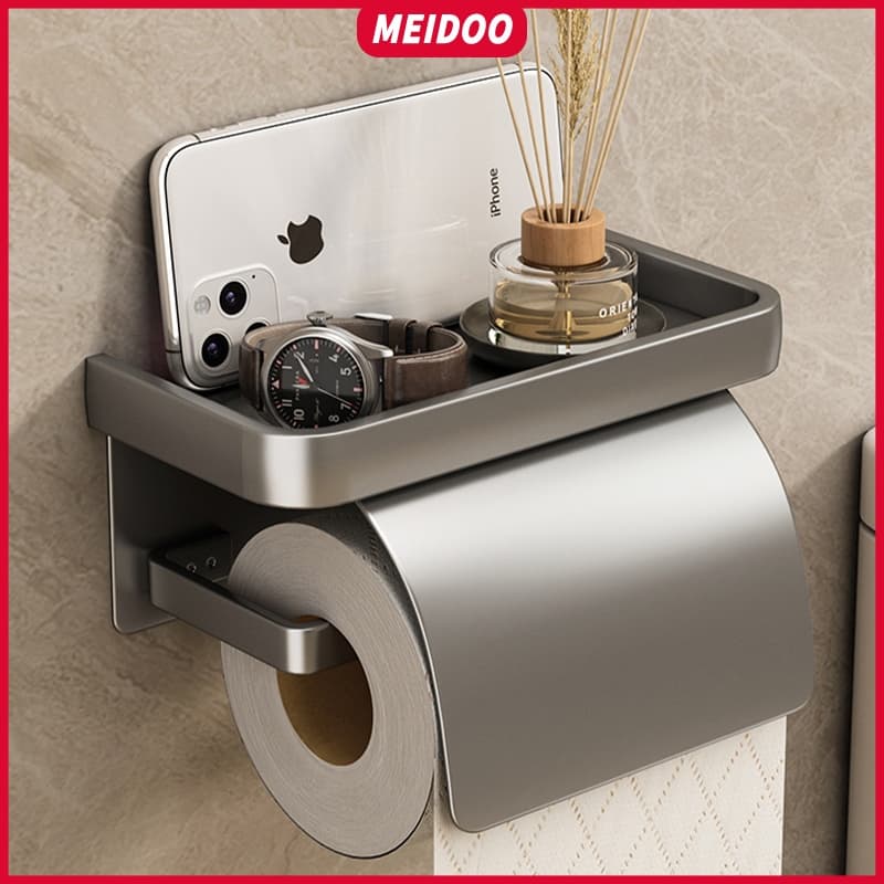 MEIDOO Suporte para papel higiênico, suporte para celular, à prova d'água, sem perfuração