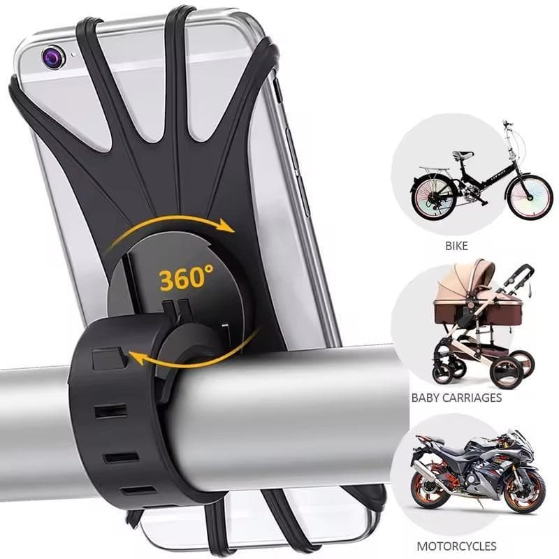 360 Giratório Motocicleta Bicicleta Silicone Suporte Do Telefone Móvel Universal Guiador De Montagem Para Smartphones