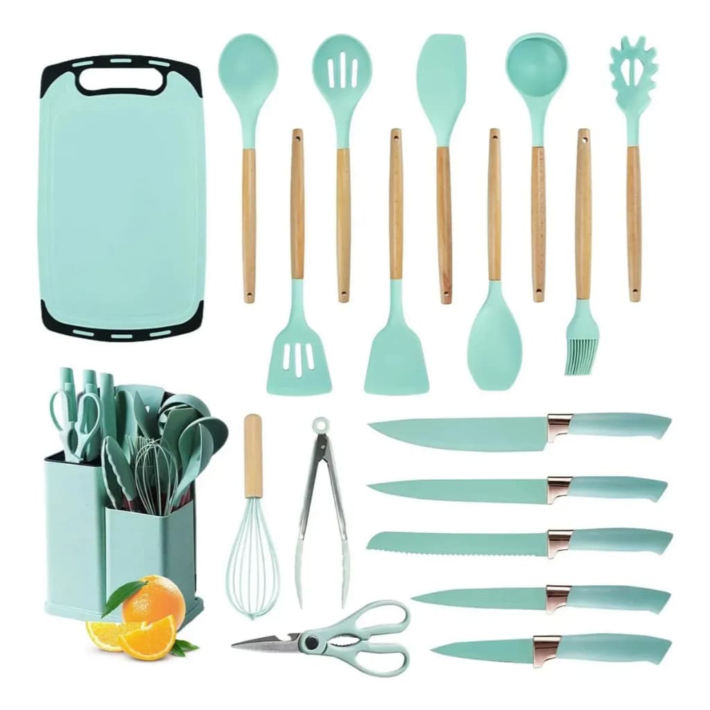 Conjunto de utensílios de cozinha de 5/12/19 peças-faca, colher e acessórios-Kit básico completo