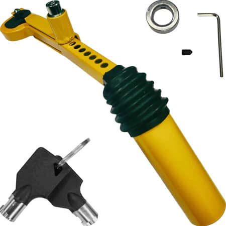 TRAVA DE SEGURANÇA ANTI FURTO VEÍCULO CÂMBIO UNIVERSAL Amarelo/Vermelho