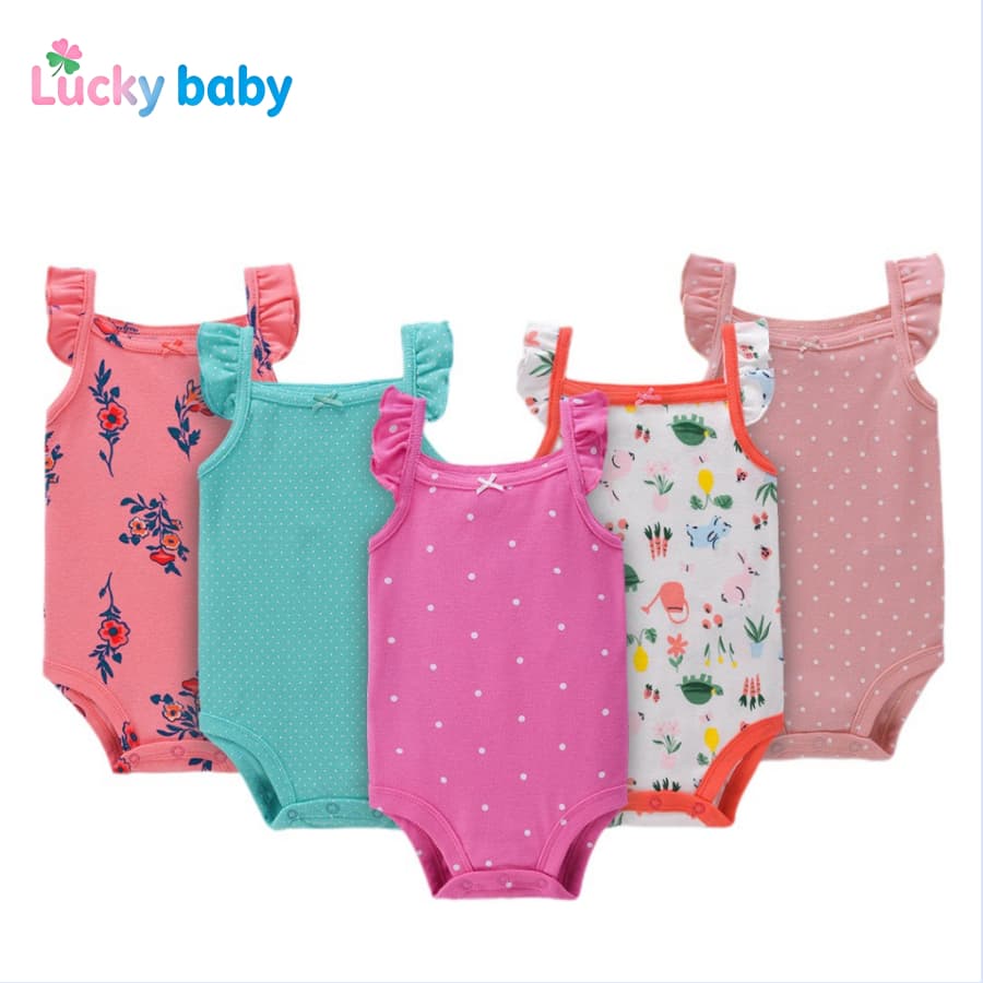 Lucky Baby Body Alcinha Menina Algodão 100% Regata Verão Roupa de Bebê