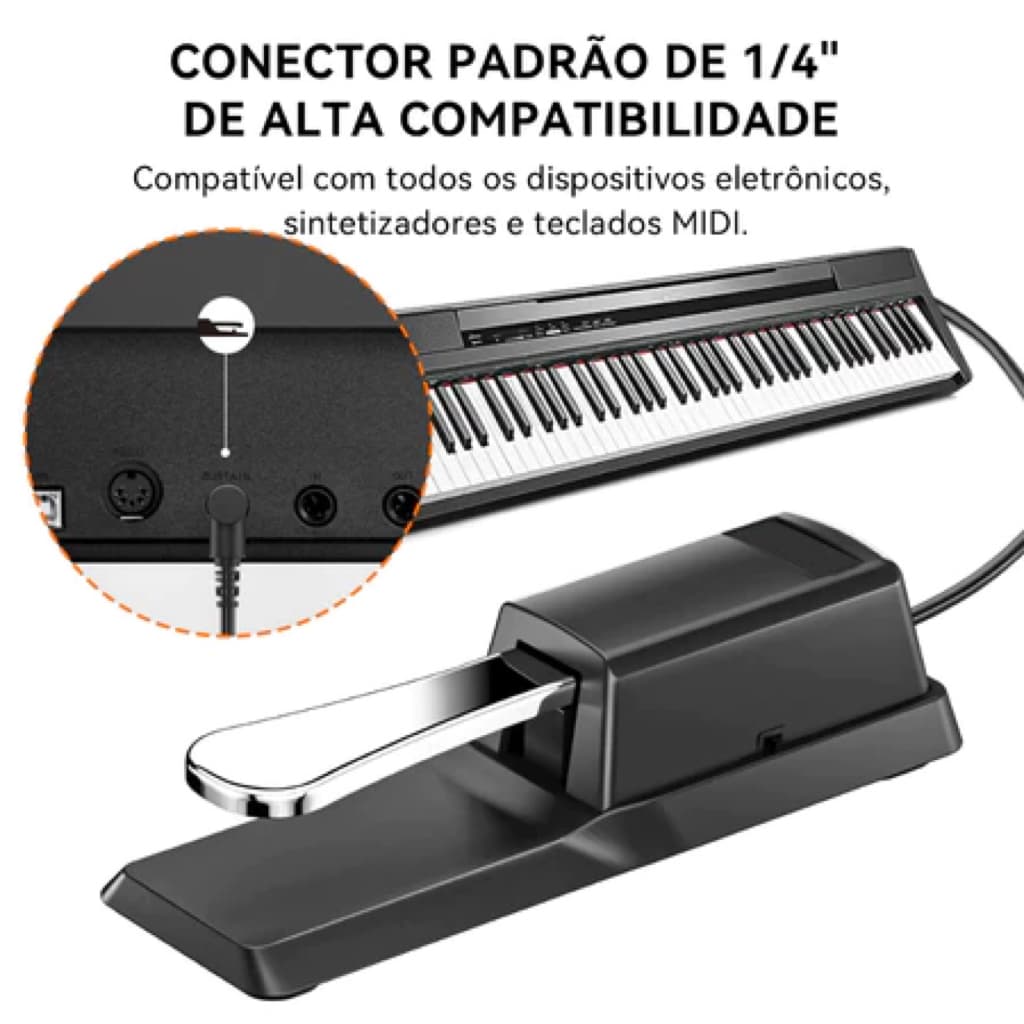 Pedal Sustain Teclado Universal Yamaha Roland Durável Resistente Bertô para piano new_life