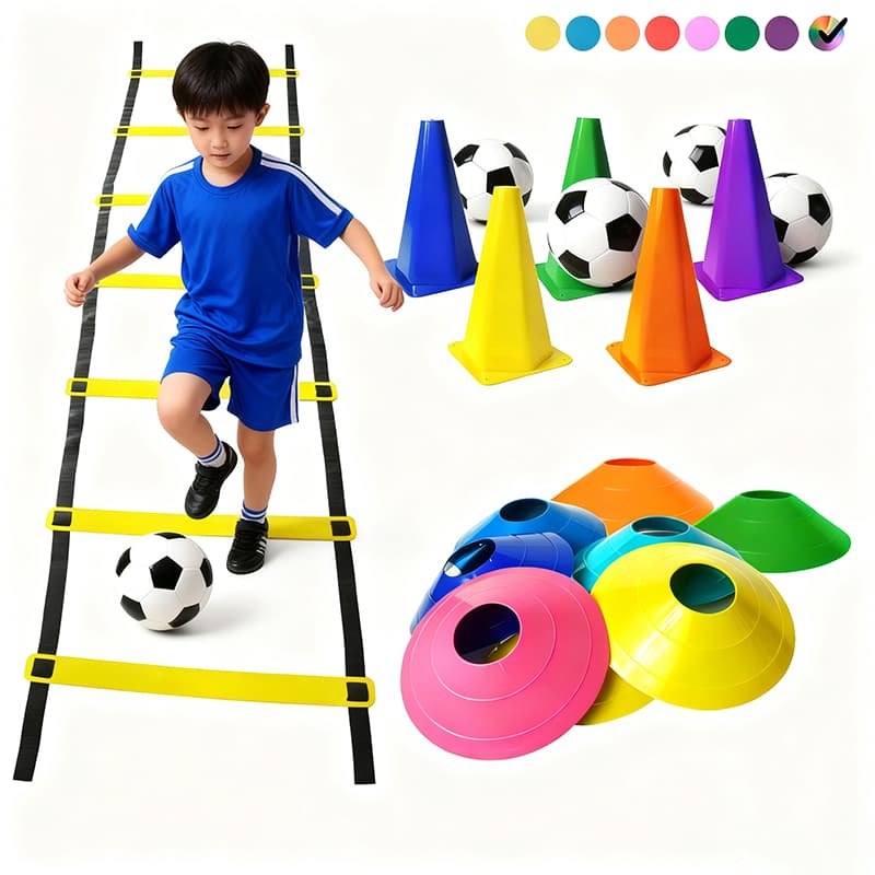 NINJA-MAX Kit Treinamento Funcional Agilidade 5 Chapéus + 5 Cones e 1 Escada para Treino Funcional