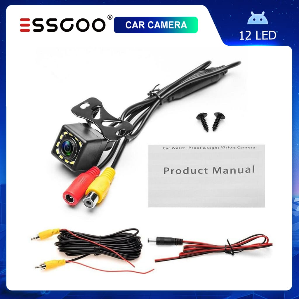 (Do São Paulo) ESSGOO 12 led Câmera De Visão Traseira Do Carro Infravermelha 170 Graus HD Noturna À Pro