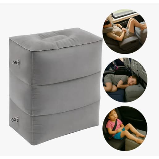 Almofada Apoio Descanso Pés Inflável Crianças Viagem Avião Carro