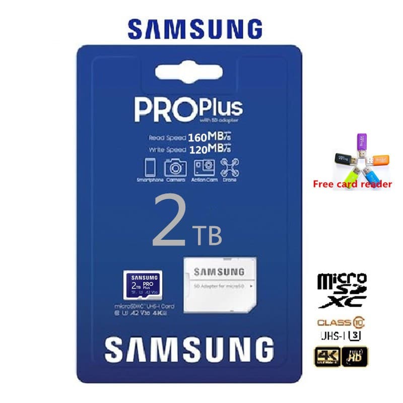 Transferência De Alta Velocidade : Cartão De Memória micro SD Classe 10 U3 A2 Samsung PRO Plus Super 2 Tb