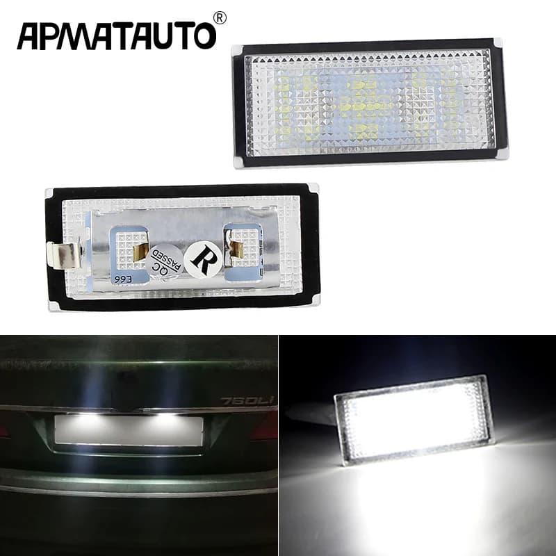2 Pçs 12V Para BMW E65/E66 730i 735i 740i 745i 750i Saloon 2001-2008 Branco LED Luz Da Placa De Licença Traseira Do Carr