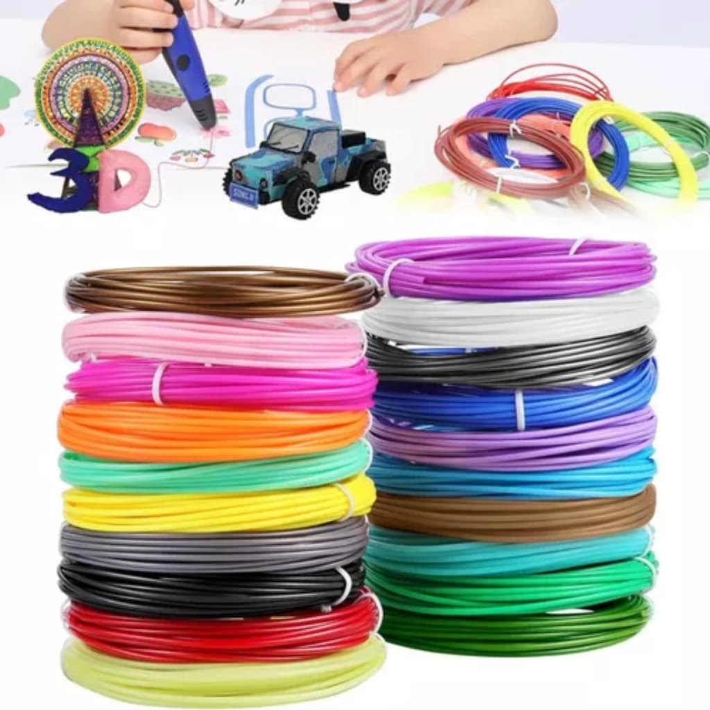 Kit De Recarga De Filamento PLA Ecológico 10 Cores , 25 Ou 50 Metros Para Caneta E Impressora 3D