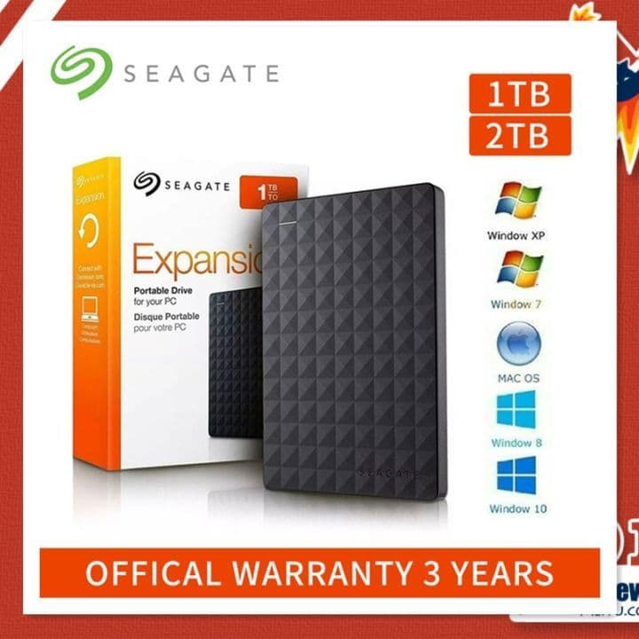 🔥Seagate🔥 HD Externo 1TB/2TB/4TB Expansão USB 3.0 Disco Rígido [Original💯