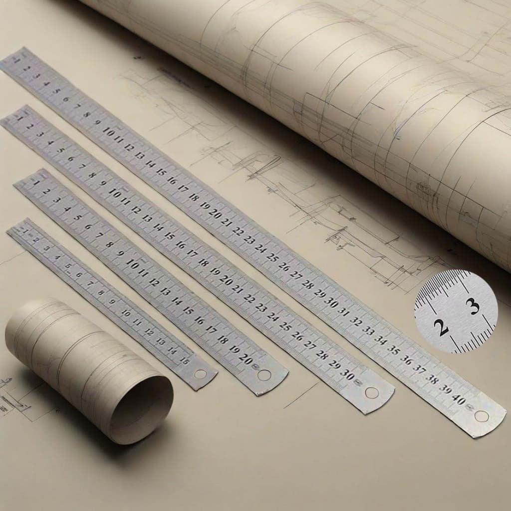 Régua De Metal Ferramenta De Medição De Precisão De Aço Inoxidável Escola Escritório Reta 15-40cm