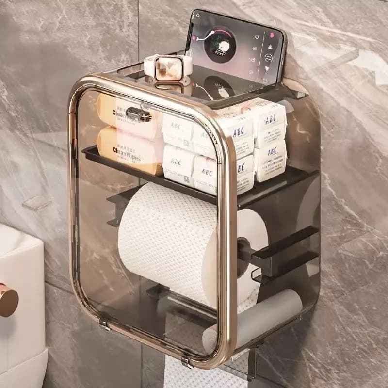 haosin Caixa Porta Papel Higiênico À Prova D'água Dispenser Organizador Banheiro Com Suporte Celular