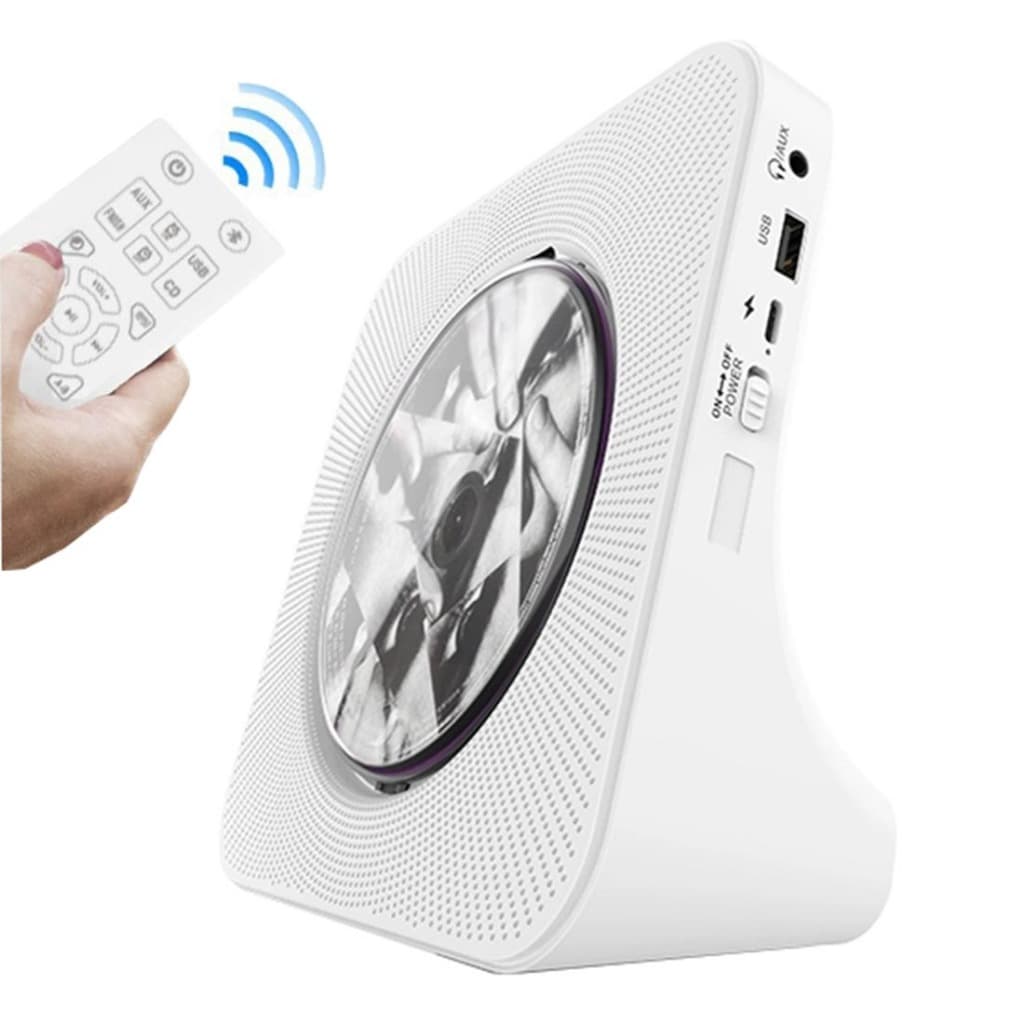 110-220V Leitor de CD Player Portatil Bluetooth HiFi Suporte MP3/Rádio FM/USB/AUX/Temporizador/Loop