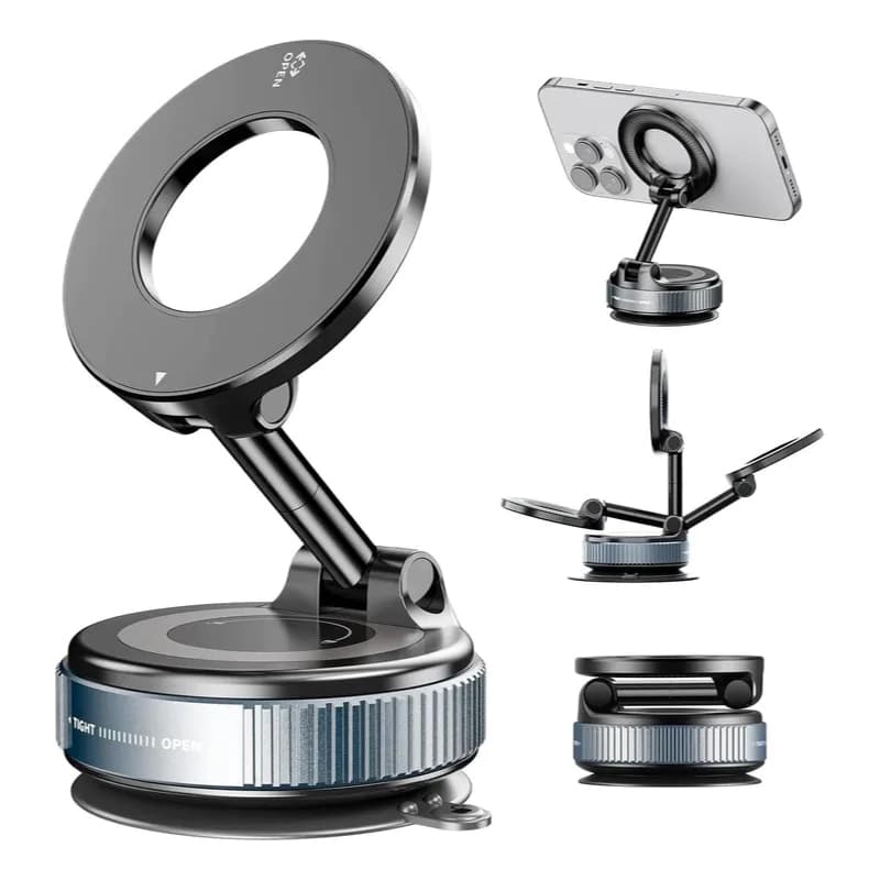 Suporte Magnético p/ Celular no Carro 360° - Dobrável e Ajustável Fixação Forte p/ Todos Smartphones