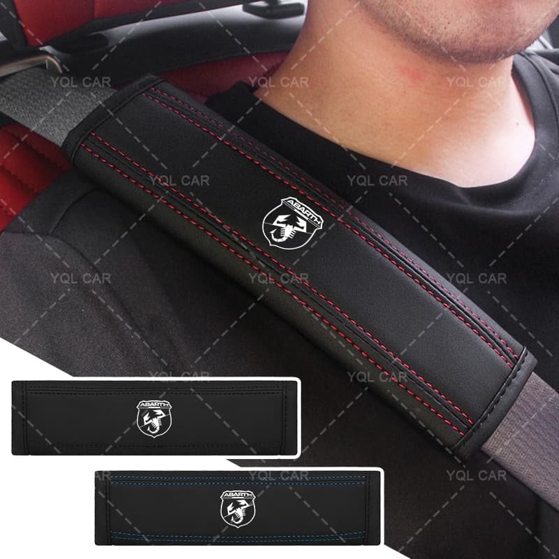 1/2 Pçs Couro Cinto De Segurança Do Carro Capa Almofadas Ombro Para FIAT ABARTH 500 500L 124 Aranha Coupe Panda Doblo Qu
