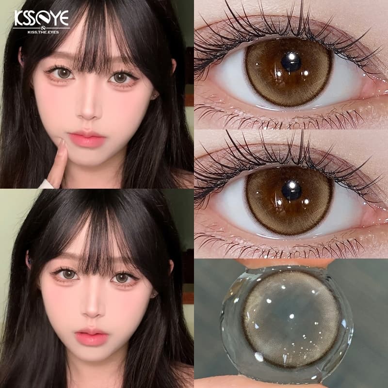 Lente De Contato Kseye Com Grau 6 Meses De Uso 14.2 Mm Natural Softlens Marrom Lentes Olhos Grandes