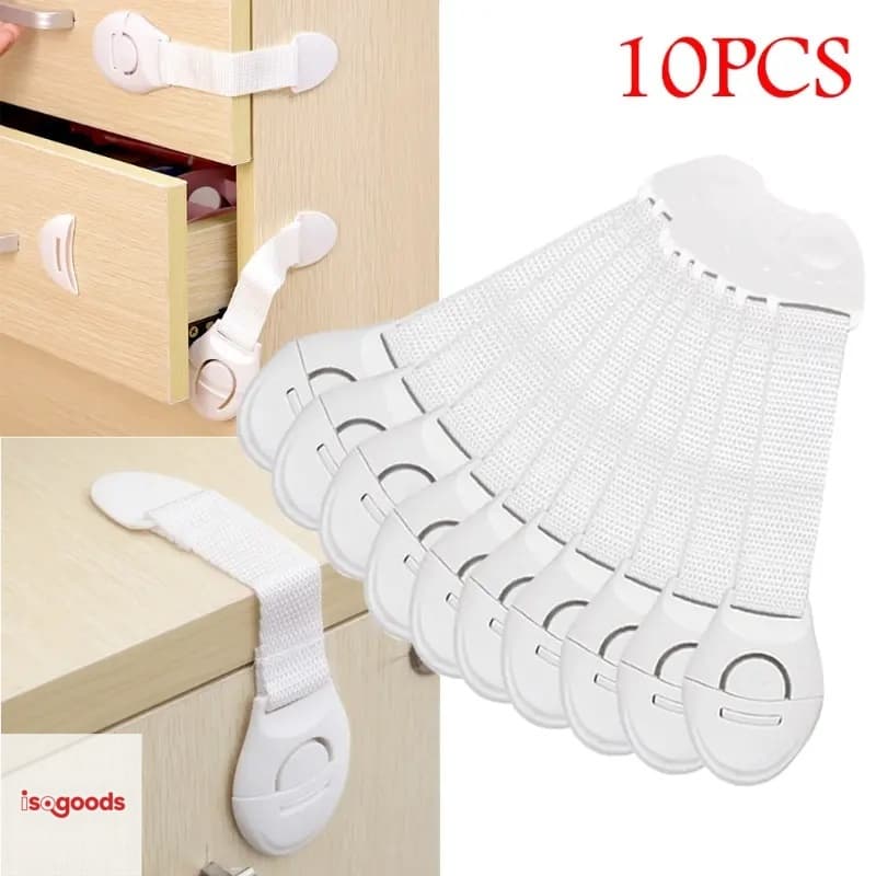Kit 20/10 Und Trava Gaveta Armario Segurança Protetor Protecao Bebe Branco isgood