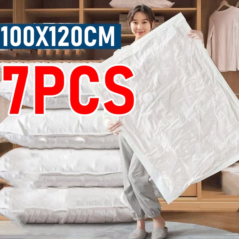100X120cm Saco a Vácuo Para Roupa Viagem Mala Edredon Kit 3/6/8 Organizador Guarda Roupa