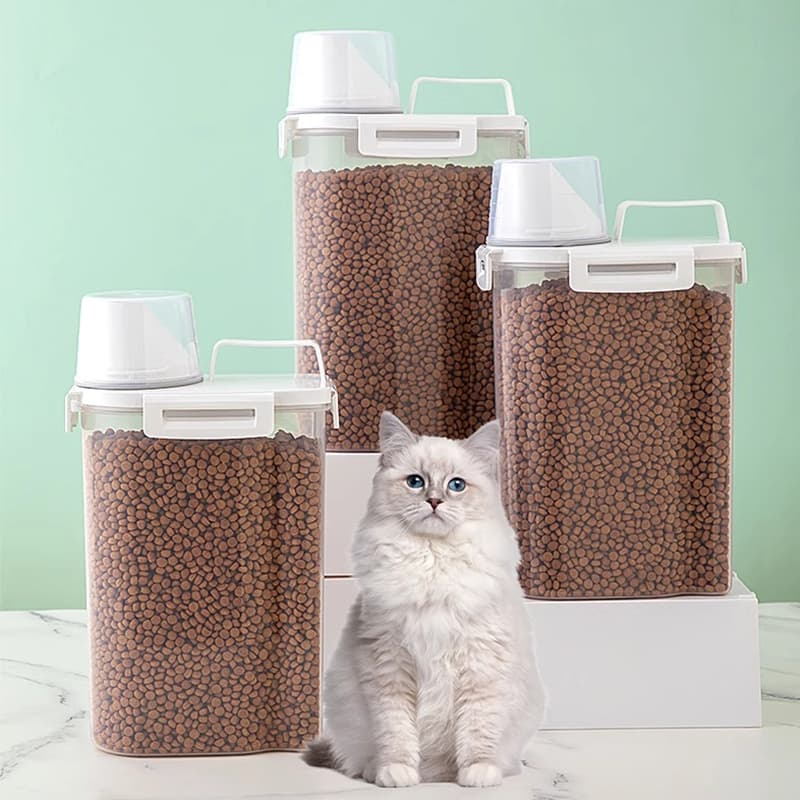 Tanque de alimentos 1.8/2.5/3.0L para pets, hermético, contra umidade e insetos