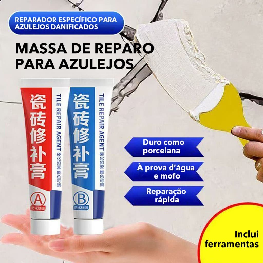 AB Resina epóxi para reparo de azulejos  inclui 6 pigmentos coloridos, fita decorativa e pincel
