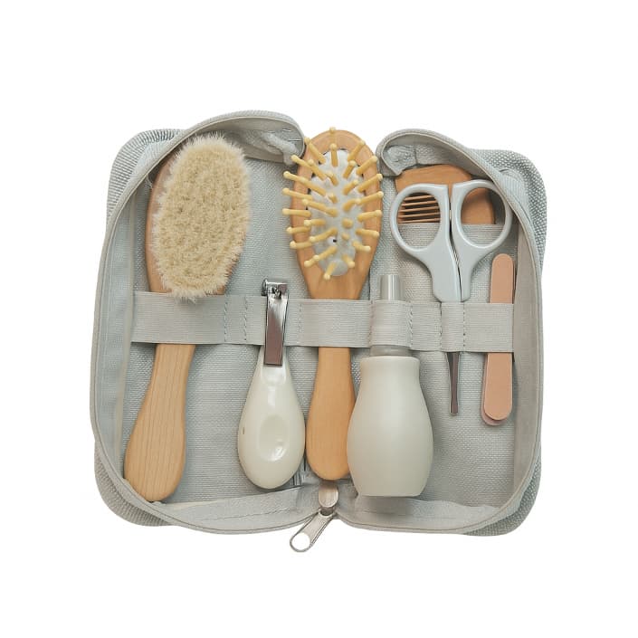 Conjunto De Escova E Pente De Cabelo Para Bebês , De Madeira Natural Recém-Nascidos Com Cerdas Macias De Cabra , Kit De 