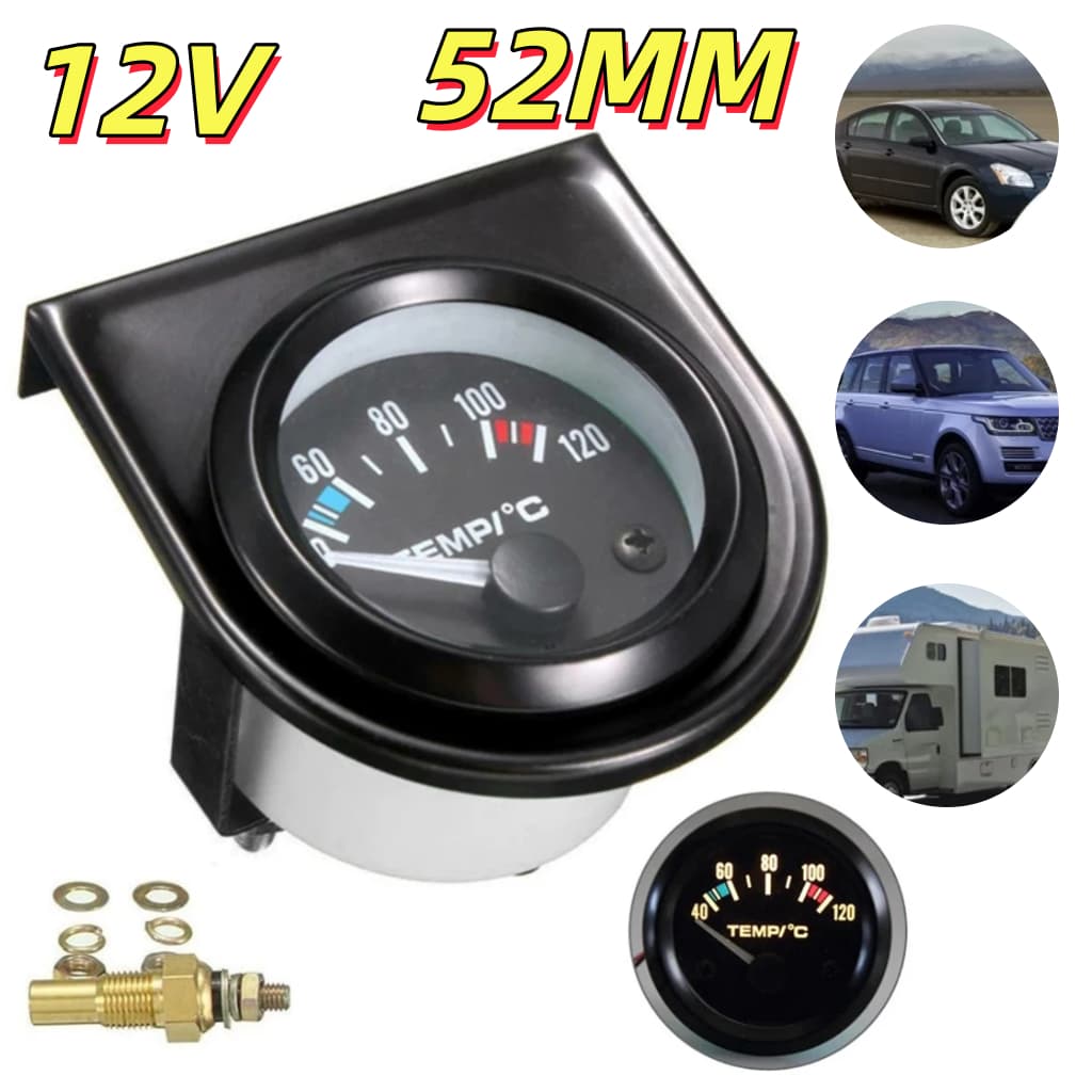 Marcador Indicador de Temperatura Automotivo Universal 12V 52mm