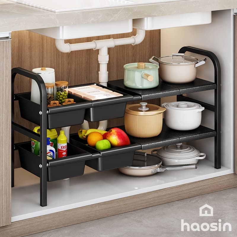 Prateleira Retrátil para Pia Cozinha - Organizador Multifuncional para Panelas