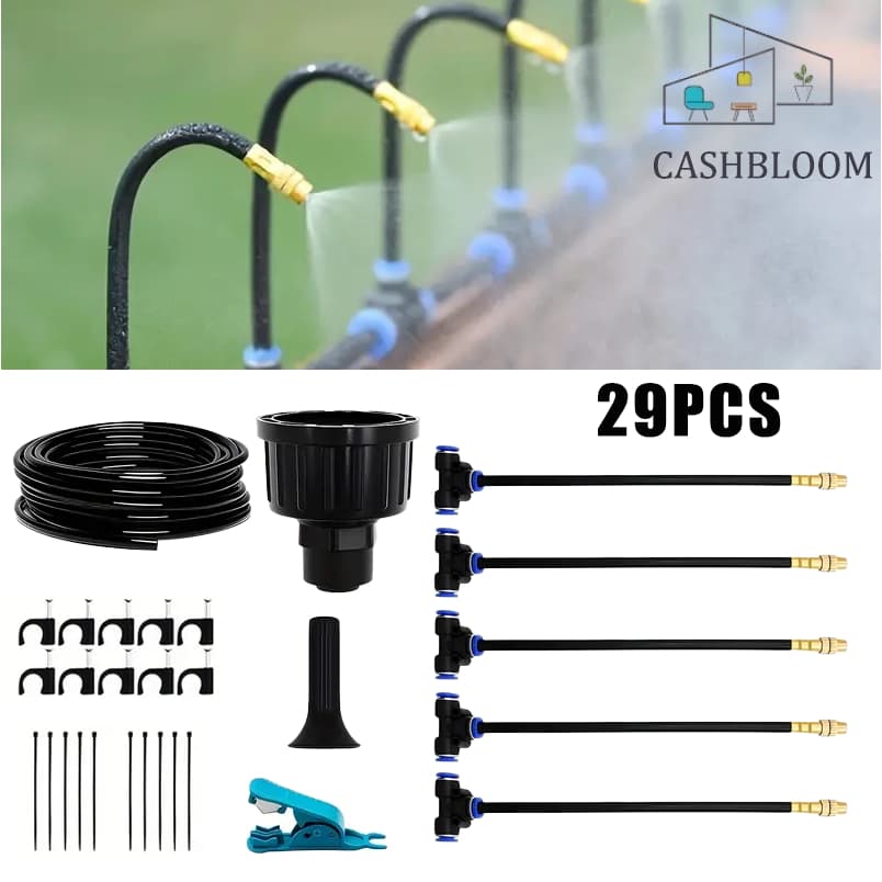 Kit De Sistema De Nebulização 5M Spray De Jardim Para Irrigação Automática Ajustável