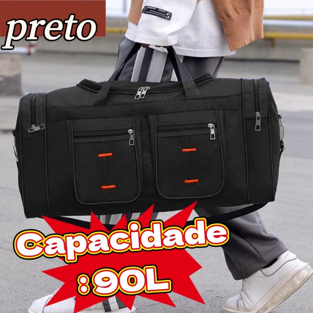 Bolsa Mala De Viagem Nylon Super Grande Large 90l - Genérica Adultos