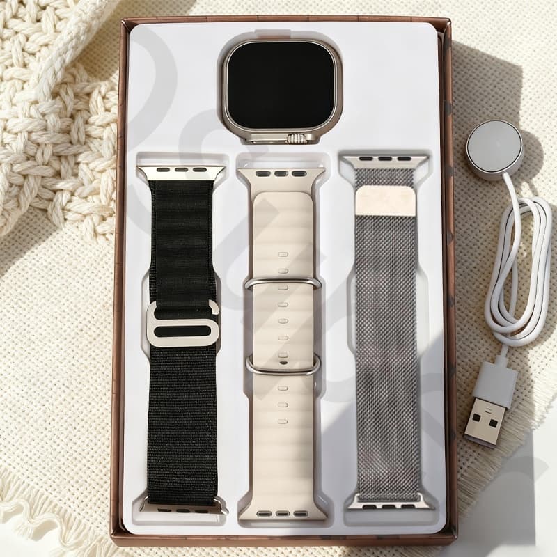 kit Smartwatch Relógio Inteligente Digital Feminino Calculadora , Amoled 2.0 " HD Masculino Bluetooth Chamada De Saúde C