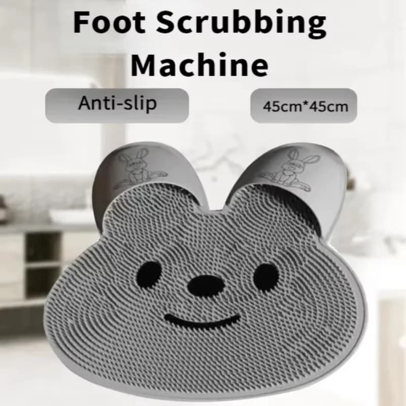 Tapete De Banheiro Box Antiderrapante De Silicone Com Massageador E Limpeza Pés Relaxante Formato Coelho