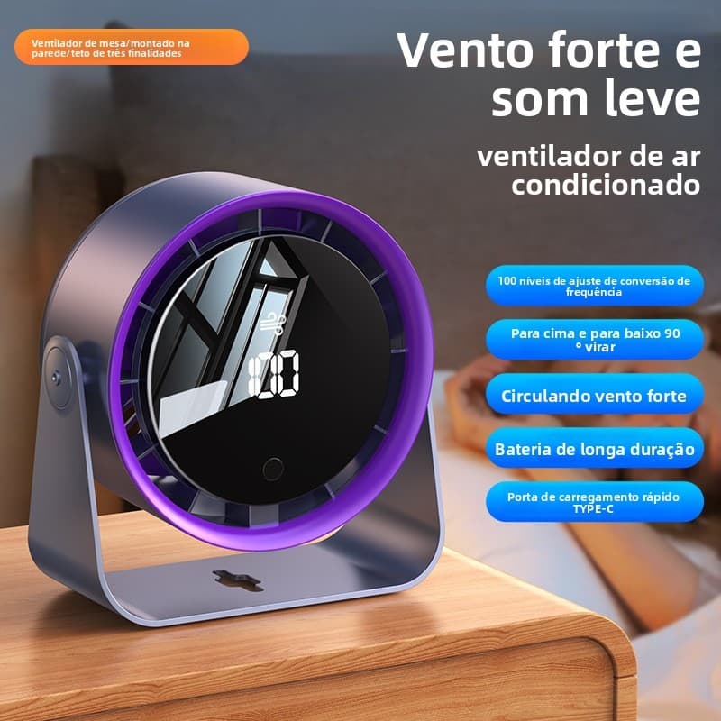 Mini Ventilador USB Pendurado-Silencioso , Compacto , Mesa E De Parede Para Quarto Uso Doméstico