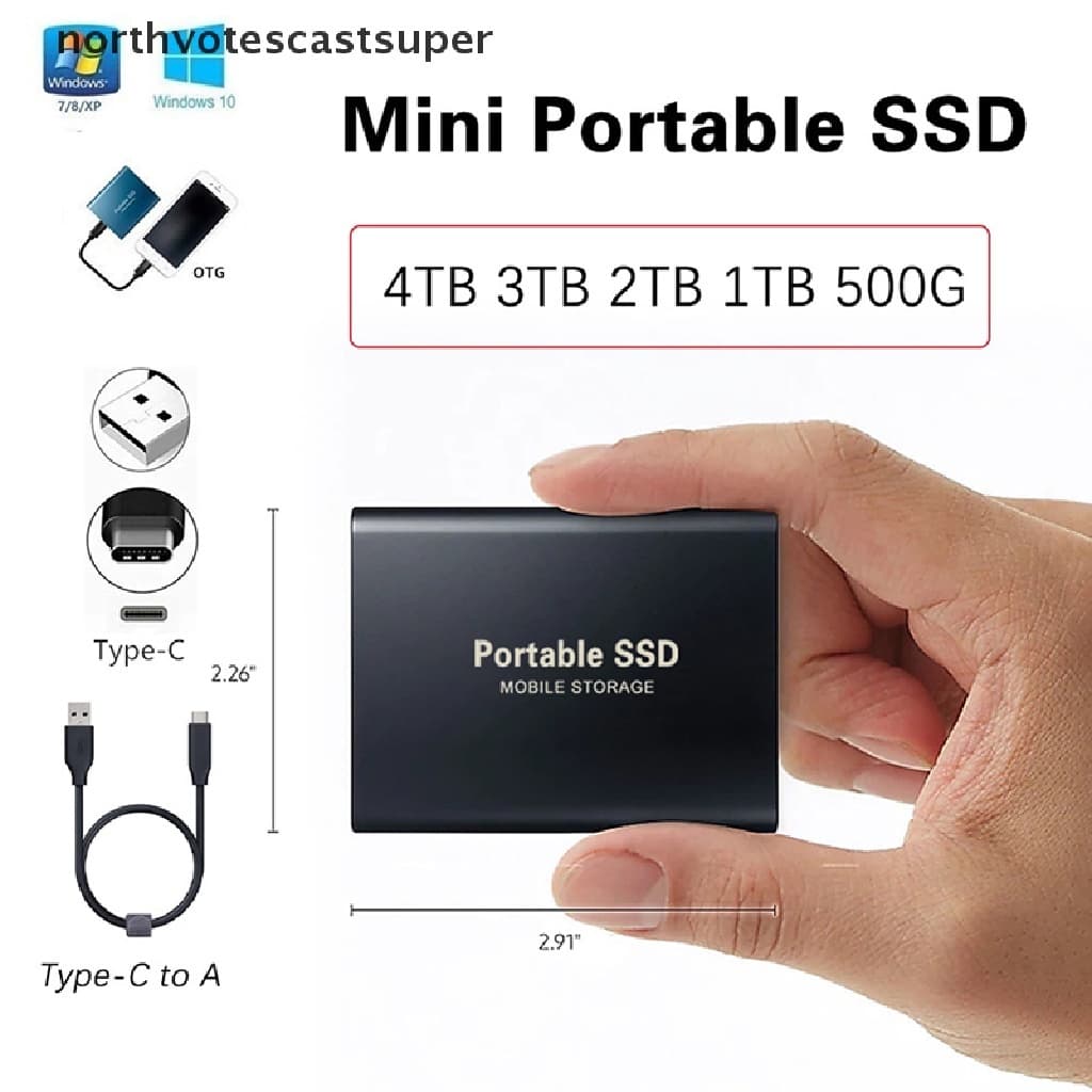 Northvotescastsuper 4TB/2TB/1TBGB Disco Rígido Móvel Tipo C USB3.1 Unidade De Estado Sólido SSD Portátil NVCS
