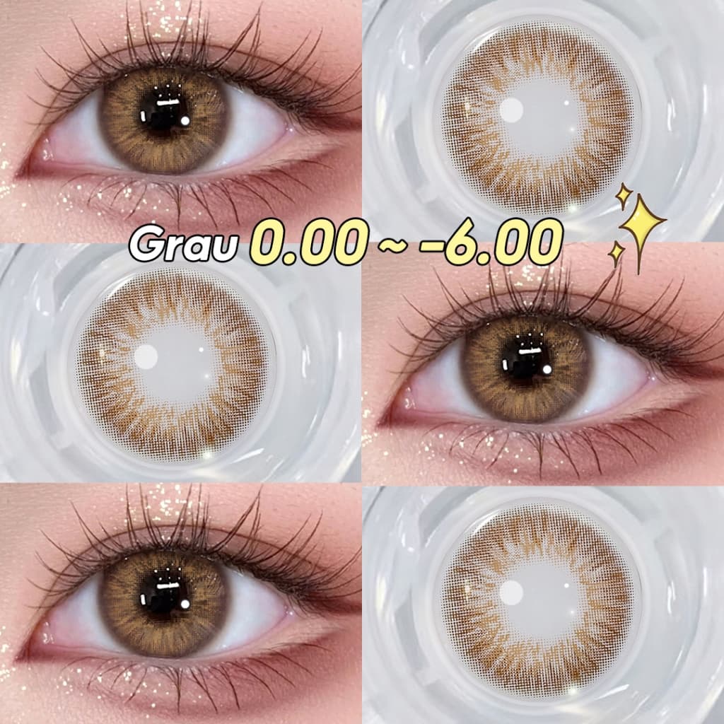 [0.00~-6.00] Lentes De Contato Coloridas Com Grau 1 Par De Naturais Magister 6 Meses Ocre Brown Topázio