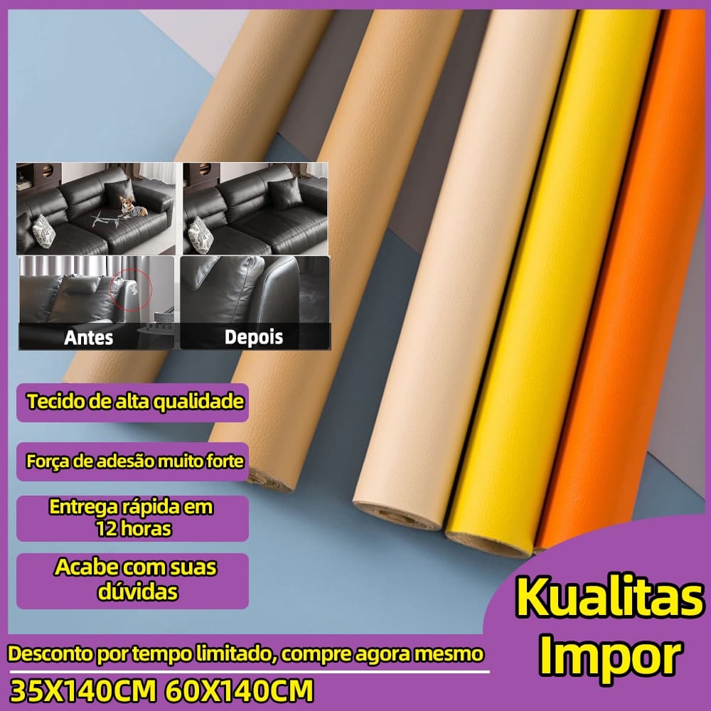 Remendo De Reparo De Couro Material Premium Marrom Escuro Claro Creme Branco Textura Macia 35x140cm