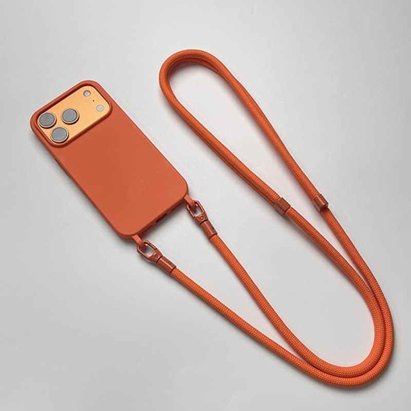 Capa Luxuosa Com Alça Crossbody De Cor Sólida Para iPhone 17 Pro Max 17Pro Air Ultra Fina Macia TPU Traseira Protetora C