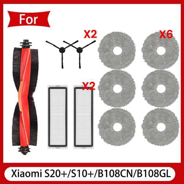 Para Robô Vácuo S20 +/S10 Plus/B108GL/B108CN B113CN Peças De Reposição Filtro Principal Escova Lateral Mop